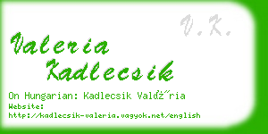 valeria kadlecsik business card